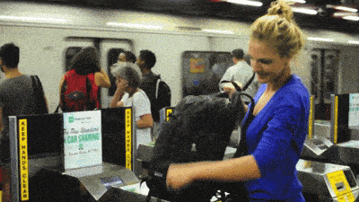 Frustrated searching through bag